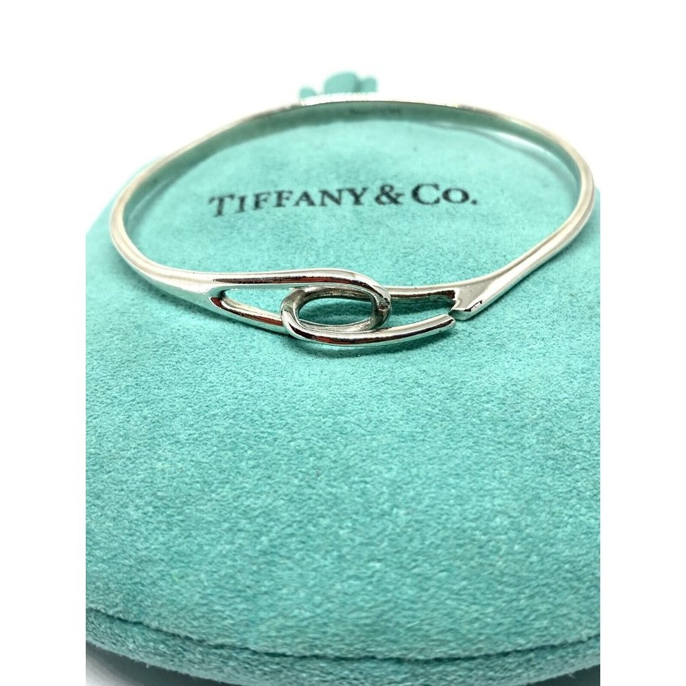 Tiffany & Co. Sterling Silver Infinity Double Loop Bangle Bracelet READ